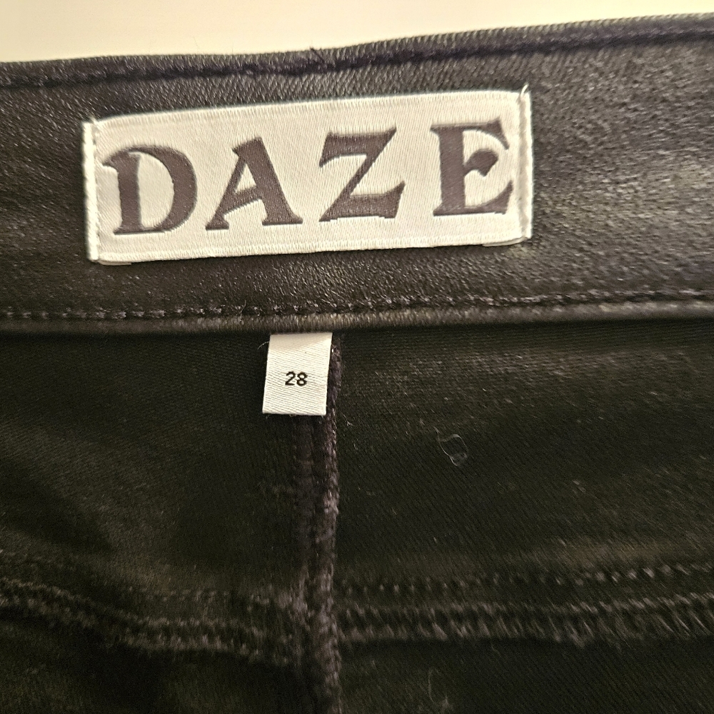 Womens Black Coated Denim Jeans - Picture 4 of 4